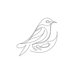 bird one line art logo