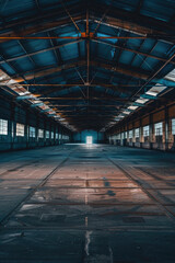 An empty industrial building with lots of windows. Suitable for urban exploration or industrial themed projects