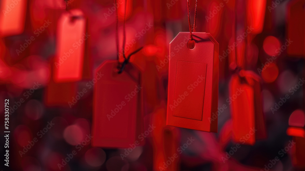 Aufkleber A bunch of tags hanging from a string. Can be used for labeling or organizing purposes