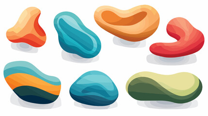 Flat icon A set of colorful modeling clay shapes pe