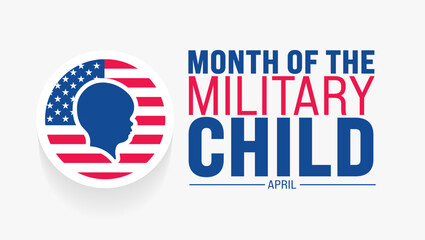 April is Month of the Military Child background template. Holiday concept. use to background, banner, placard, card, and poster design template with text inscription and standard color. vector - obrazy, fototapety, plakaty