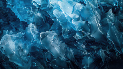 Stunning close up view of a blue ice cave. Perfect for nature and travel concepts