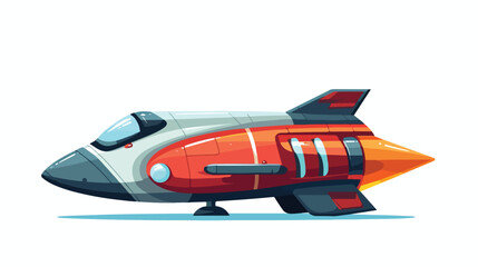 Flat icon A spaceship with a futuristic design and