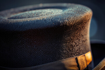 Close up of a hat on a table. Perfect for fashion blogs or vintage-themed designs