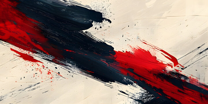 Abstract vintage Japanese calligraphy stroke painting style, lacquer painting, hand edited.