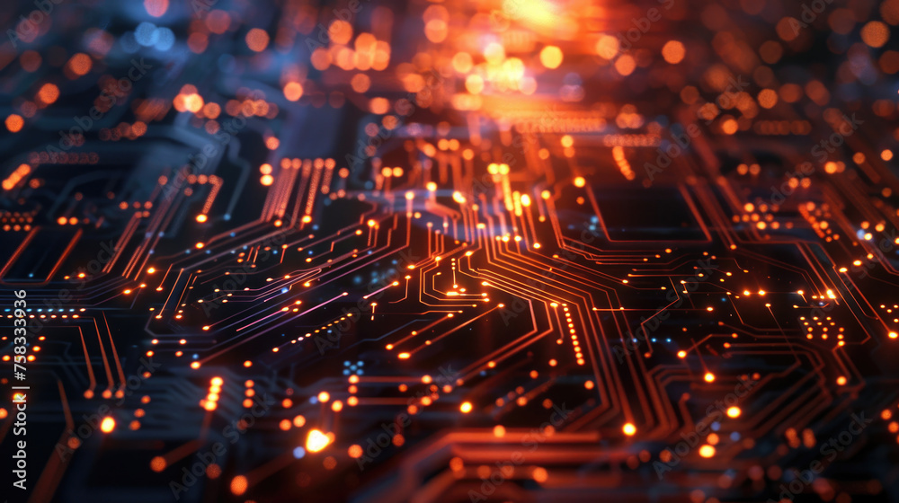Aufkleber detailed view of an electronic circuit board. ideal for technology concepts