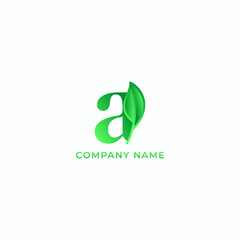 ILLUSTRATION LETTER A WITH LEAF GEOMETRIC LOGO ICON GRADIENT GREEN COLOR TEMPLATE SIMPLE MINIMALIST DESIGN ELEMENT SIMPLE VECTOR GOOD FOR APPS, BRAND 