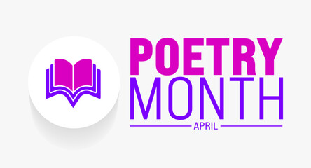 April is National Poetry Month background template. Holiday concept. use to background, banner, placard, card, and poster design template with text inscription and standard color. vector illustration. - obrazy, fototapety, plakaty