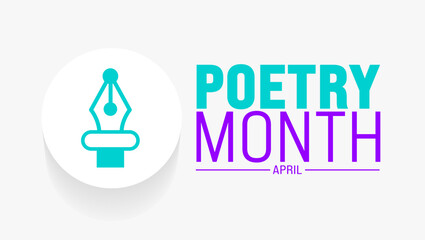 April is National Poetry Month background template. Holiday concept. use to background, banner, placard, card, and poster design template with text inscription and standard color. vector illustration.