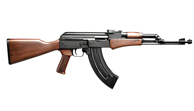 AK-47 png Аssault rifle AK-47 isolated png assault machine gun png Semi-Automatic Rifle png  Kalashnikov assault rifle png Detailed view of Classic FN FAL