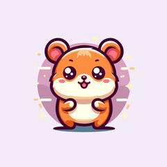 Hamster Cute Mascot Logo Illustration Chibi Kawaii is awesome logo, mascot or illustration for your product, company or bussiness