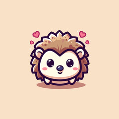 Hedgehog Cute Mascot Logo Illustration Chibi Kawaii is awesome logo, mascot or illustration for your product, company or bussiness
