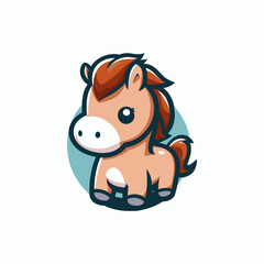 Horse Cute Mascot Logo Illustration Chibi Kawaii is awesome logo, mascot or illustration for your product, company or bussiness