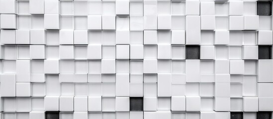 A building facade made of grey composite material, featuring a rectangle of black brickwork surrounded by white squares. Urban design at its finest