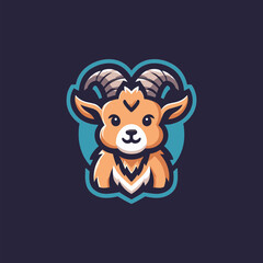 Ibex Cute Mascot Logo Illustration Chibi Kawaii is awesome logo, mascot or illustration for your product, company or bussiness
