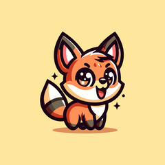 Jackal Cute Mascot Logo Illustration Chibi Kawaii is awesome logo, mascot or illustration for your product, company or bussiness