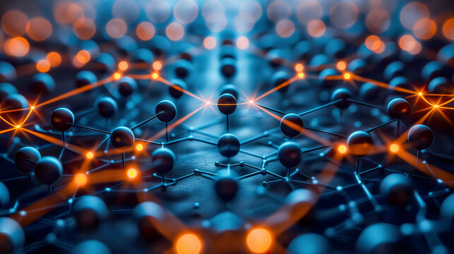 Nanotechnology in action detailed visualization of a molecular structure showcasing future  science and engineering with atoms and bonds illuminated  advanced materials and innovation nanotechnology