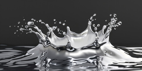 A splash of water on a black surface, perfect for use in advertising campaigns - obrazy, fototapety, plakaty