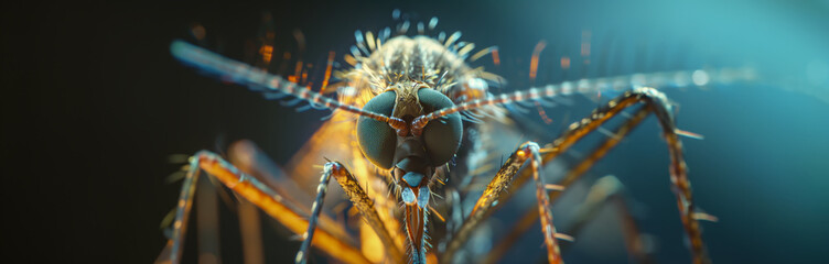 close up of a mosquito face - obrazy, fototapety, plakaty