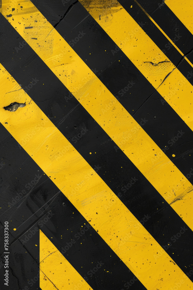 Poster detailed close up of a yellow and black striped sign. suitable for various design projects