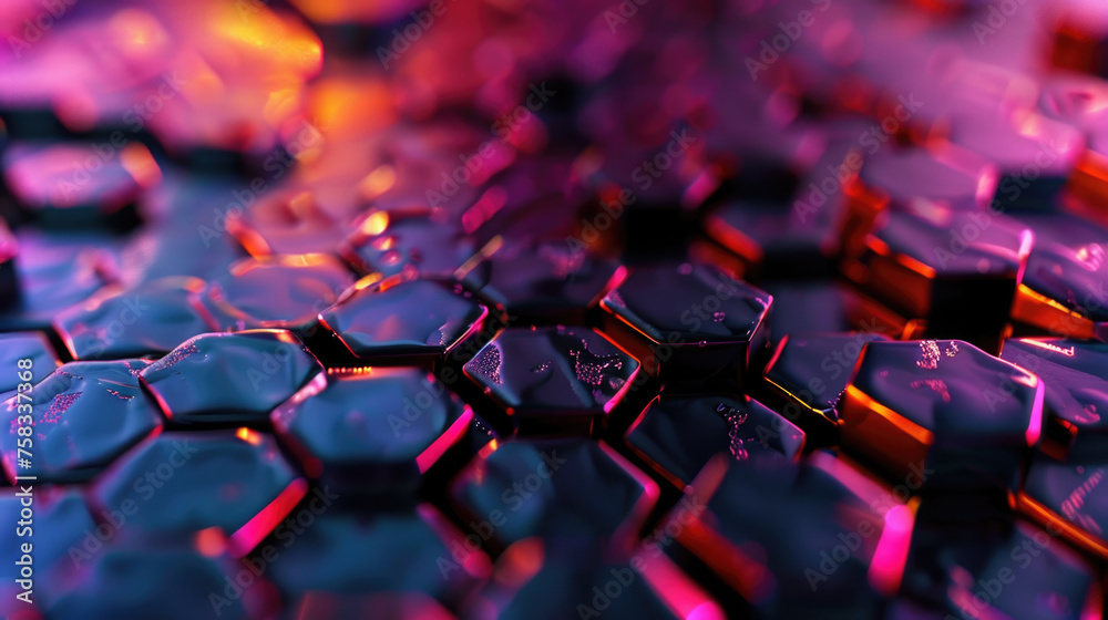 Aufkleber Close up of a computer keyboard with a blurry background. Suitable for technology concepts