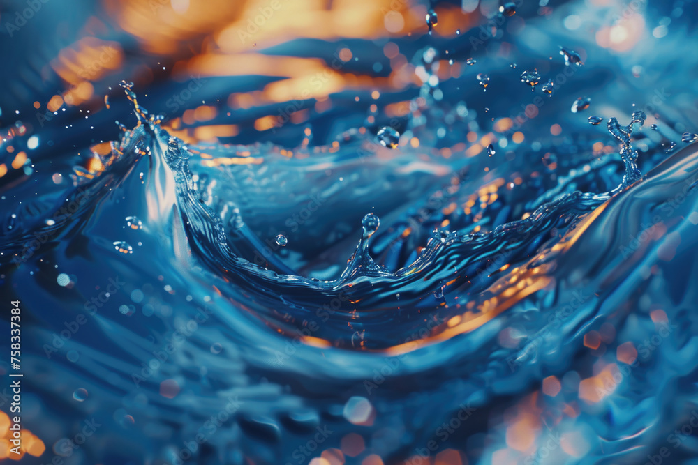 Poster close up view of a water wave. perfect for nature and ocean-related projects