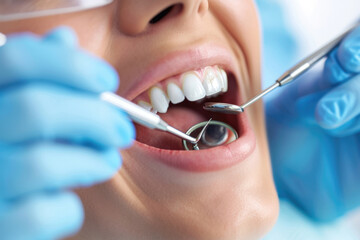 Dental hygiene procedure, useful for healthcare concepts