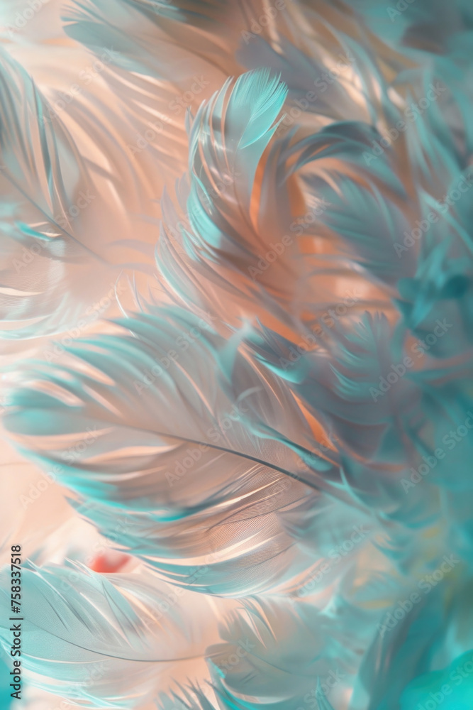 Poster A close up of a bunch of white feathers. Suitable for various design projects