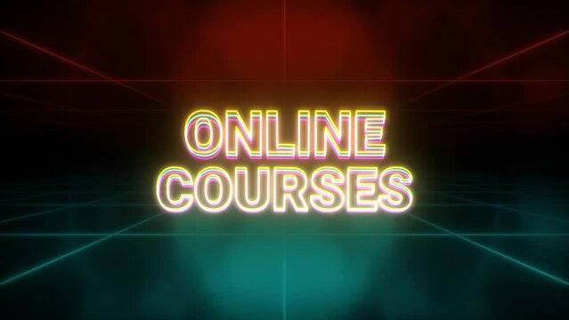 Online courses animation retro background