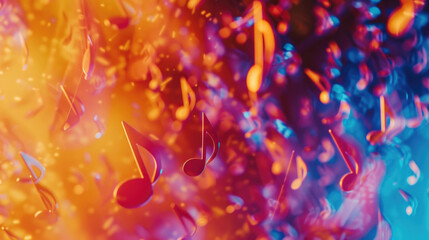 Musical notes floating in the air, perfect for music-related designs