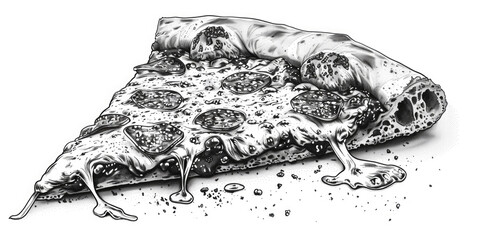 Obraz premium A delicious slice of pizza on a wooden table, perfect for food and restaurant concepts