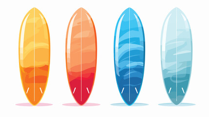 Vector modern colorful surfboard flat vector isolat