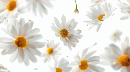 Fototapeta premium White flowers floating gracefully in mid-air, perfect for various design projects