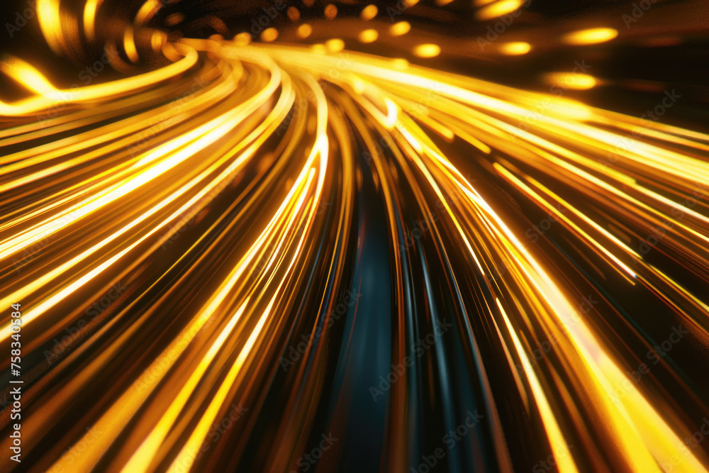 Poster A blurry image of a train going through a tunnel. Suitable for transportation concepts