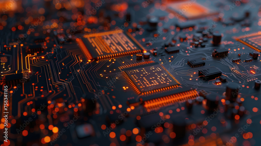 Leinwandbilder detailed view of a computer circuit board. ideal for technology concepts
