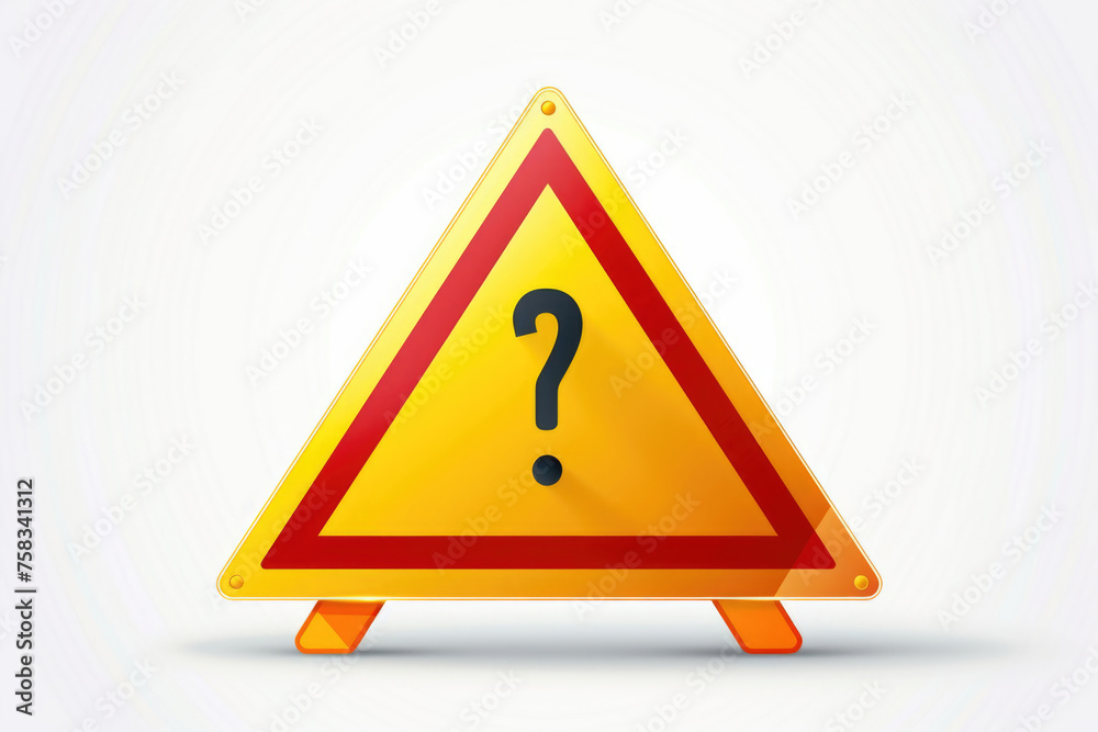 Aufkleber A triangular sign with a question mark symbol on it. Can be used for various concepts and designs