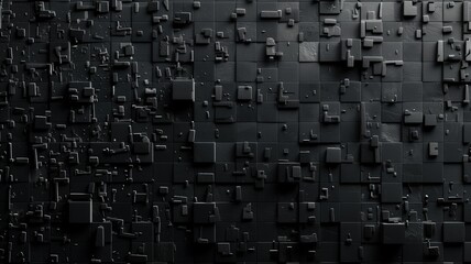 Abstract Black Cubes 3D Texture