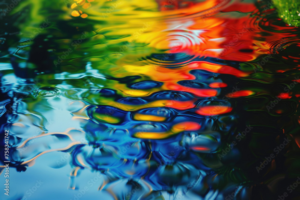 Poster close up of a colorful object in water, suitable for various designs