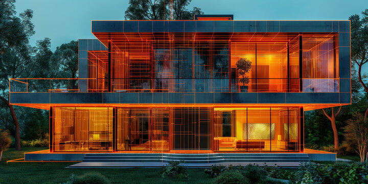 A thermal image of a house shows the thermal situation of different areas of the house. This enables a quick and effective assessment of thermal insulation and possible thermal leaks.