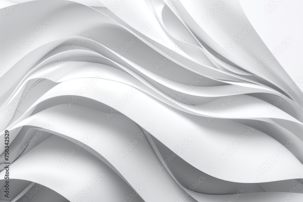 Poster close up of a white wall with elegant curved lines, suitable for architectural and interior design p