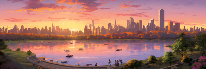 Stunning CG Representation of Urban Landscape during Sunset: A Fine Intersection of Technology and Creativity