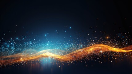Abstract background representing data particles in a technological environment, each particle...