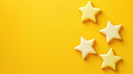 Obraz premium Yellow star-shaped cookies on a vivid background