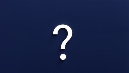 Naklejka premium White question mark symbol on dark blue background. Problem, solution, confusion counseling