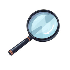 a magnifying glass on a white background