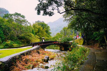 Shifen, Taipei, Taiwan, Republic of China, 01 23 2024: The landscape of Shifen water fall in winter