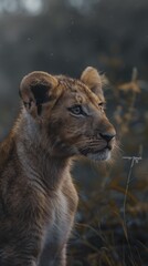 A portrait of lion cub