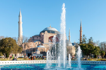 The fountain in front of hagia sofia in Istanbul.