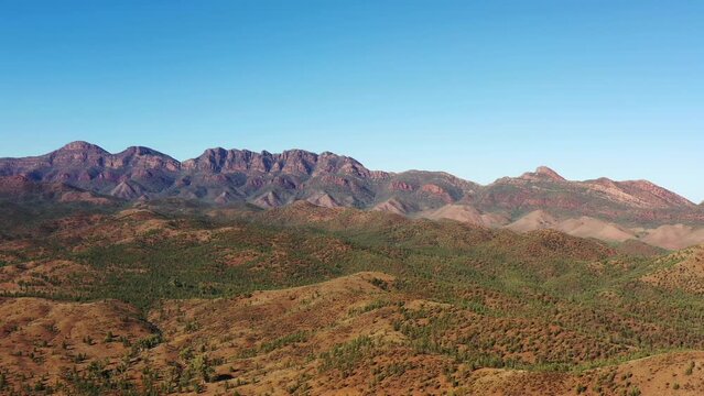 Wilpena Pound scenic rock formation in Flinders Ranges IKARA national park of SA.
