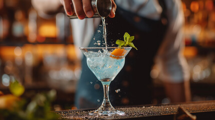 hermoso Cocktail en barra de bar